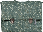 Cartable fleuri kaki