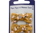 Barrettes clic-clac petits noeuds gypso ocre