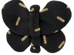 Barrette petit papillon  paille dorée noir