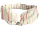 Bandeau croisé rayé rose argent