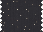 Tissu gaze pois or noir