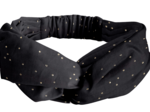 Bandeau croisé gaze pois or noir