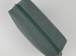 Trousse de toilette rectangle velours côtelé lichen