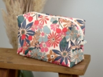 Trousse de toilette rectangle cerise en fleur