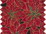 Coupon tissu 50 cm poinsettia doré ex1106