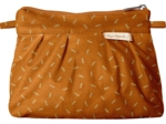 Mini pochette plissée paille dorée caramel