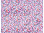 Tissu enduit au mètre ex2649 fleuri ciel rose orange