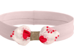 Bandeau jersey bébé noeud petits coeurs