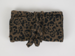 Pochette à bijoux leopard matelassé moka