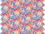 Coupon tissu 50 cm fleuri orange bleu blanc ex1064