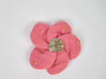 Petite Barrette Pétales de Fleur gaze pois or rose sorbet