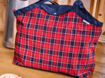 Sac cabas grand tartan rouge