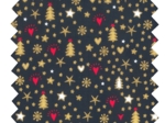 Tissu coton au mètre etoile sapin marine ex1031