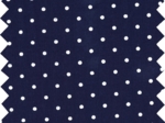 Coupon tissu 50 cm pois marine