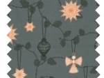 Tissu coton au mètre ex2559 noel anges étoiles anthracite