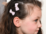 Barrettes clic-clac petits noeuds oxford rose