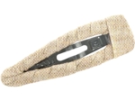 Barrette clic-clac tissu  lin pailleté