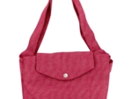 Grand sac cabas en tissu fuchsia argent