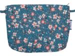 Pochette tissu fleuri nude ardoise