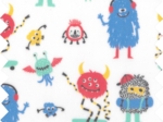 Tissu enduit  au mètre petits monstres