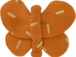 Barrette petit papillon paille dorée caramel