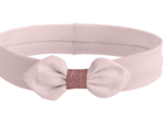Bandeau jersey bébé noeud rose poudré