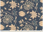 Tissu coton au mètre ex2513 indienne florale bleue jean