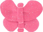 Barrette petit papillon rose pailleté