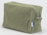 Trousse de toilette rectangle velours côtelé large kaki
