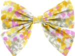 Barrette noeud papillon mimosa jaune rose