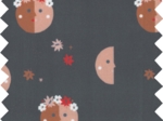 Coupon tissu enduit de 35cm  ex2250 lunes fleuries