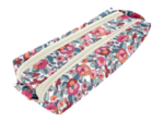 Trousse double compartiment boutons rose