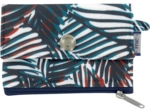 Mini pochette porte-monnaie feuillage marine