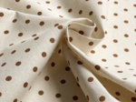 Tissu coton au mètre ex2657 pois écru chocolat