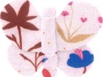 Barrette petit papillon herbier rose