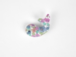Barrette Baleine pastel fleuri