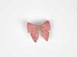Barrette Mini Noeud Papillon gaze pois or rose thé