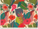 Coupon tissu enduit de 35cm  fleurs des iles
