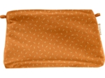 Pochette tissu paille dorée caramel