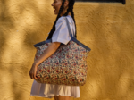 Sac cabas grand plumes d'été