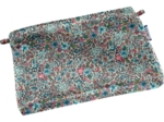 Mini pochette tissu fleur mentholé