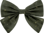 Barrette noeud papillon gaze pois or kaki
