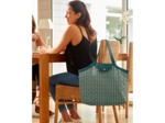 Sac cabas taille moyenne plissé eventail or vert