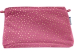 Pochette tissu etoile or fuchsia