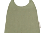 Serviette enfant élastique gaze pois or vert amande