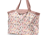 Grand sac cabas en tissu petites filles pop
