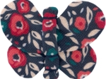 Barrette petit papillon camelias rubis