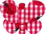 Barrette petit papillon vichy coccinelle