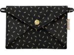 Petite pochette enveloppe  paille dorée noir