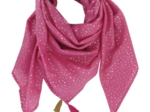 Foulard pompon etoile or fuchsia